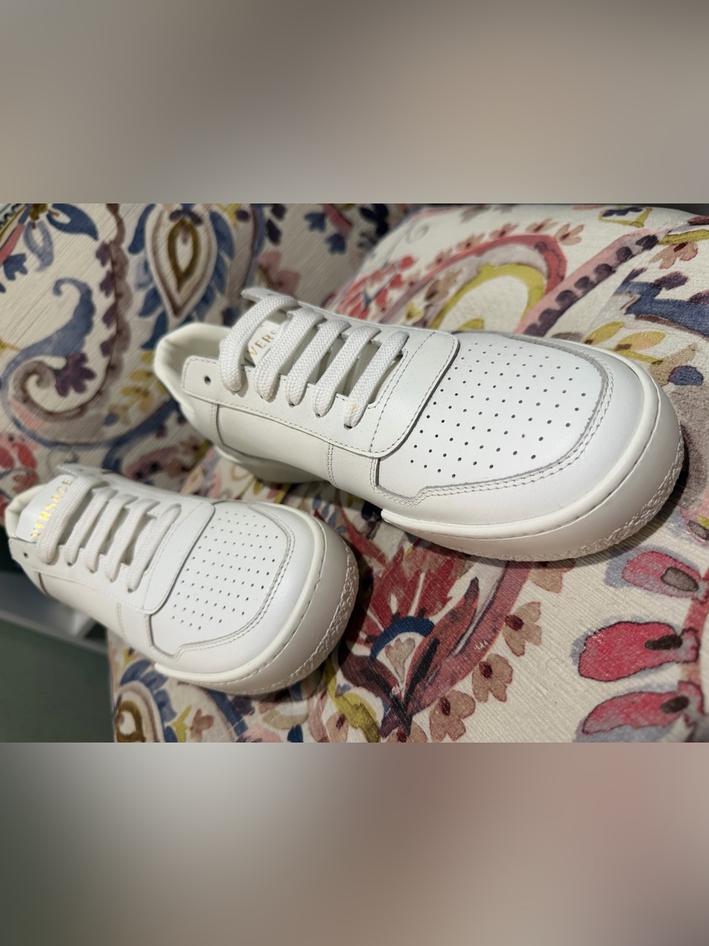 Versace White Leather Sneakers Size 39